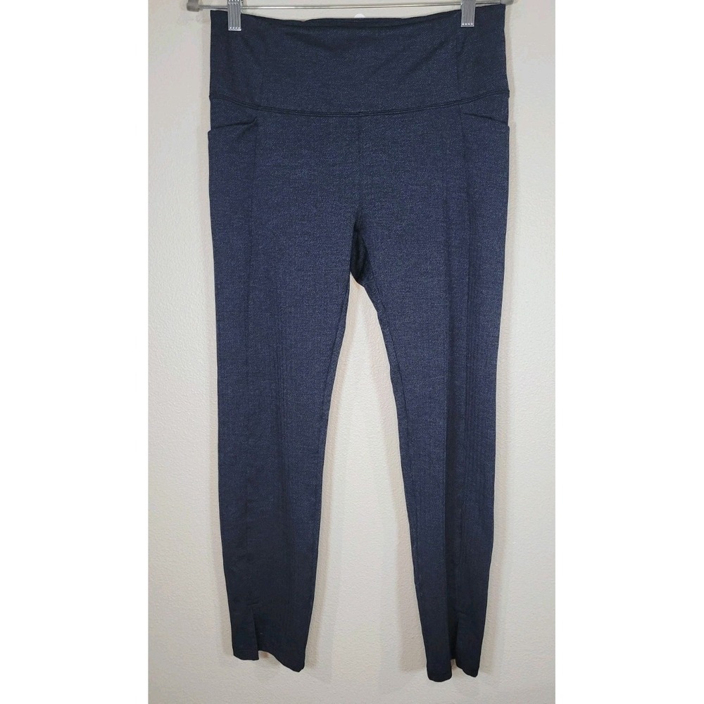 Athleta Herringbone Ponte Leggings with Pockets Navy Size M